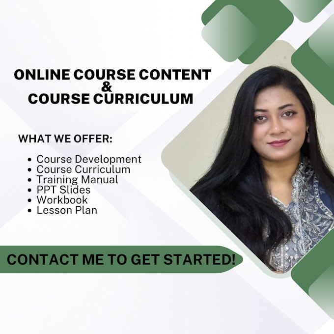 develop online course content and course curriculum