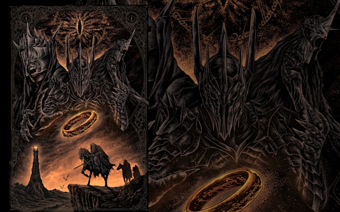 create darkart, horror, album cover, poster, merch, etc, art illustration