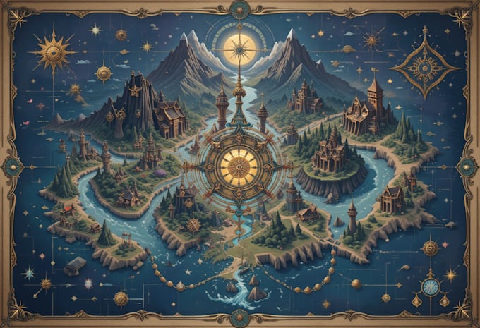 design vector maps, event maps, fantasy festival maps
