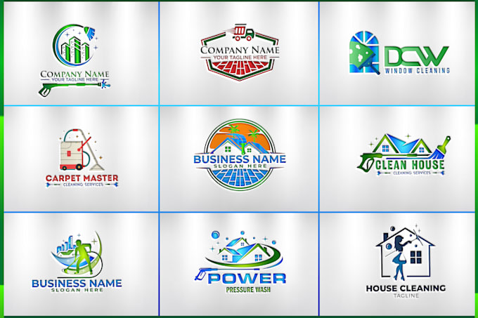 make window cleaning ,home cleaning , junk removal and cleaning service logo