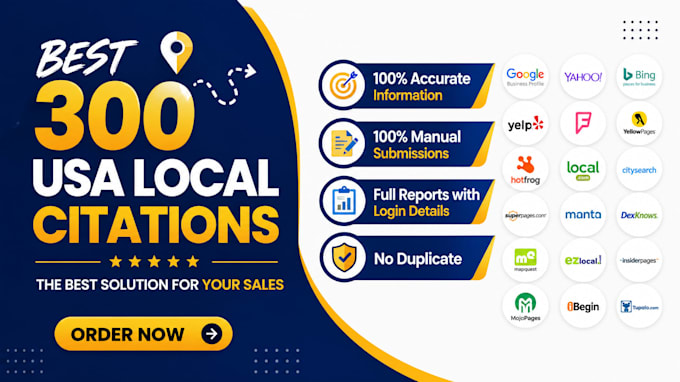 create manually 300 USA local citations for local SEO