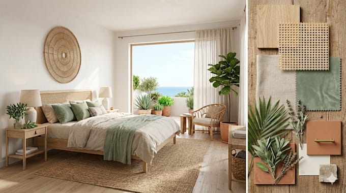 restyle your bathroom or bedroom with moodboard and 3d render
