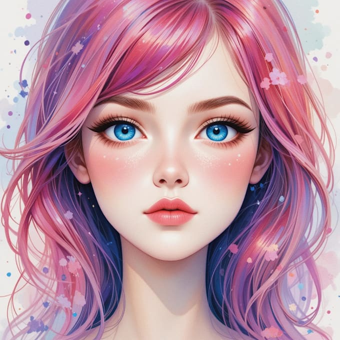 paint cute watercolor portrait