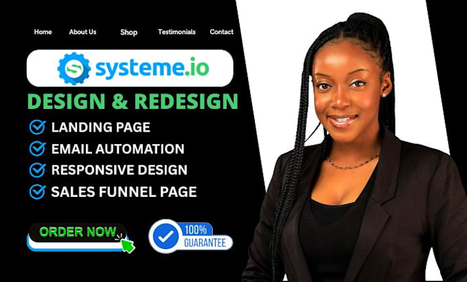 create systeme io website, systeme io landing page, systeme build gohighlevel