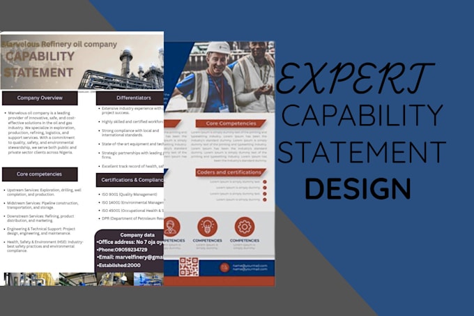 design professional government capability statement and capability statement