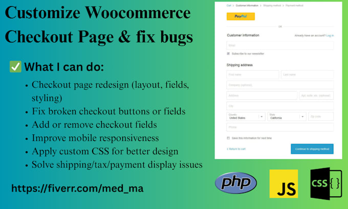 redesign your woocommerce checkout page and fix issues