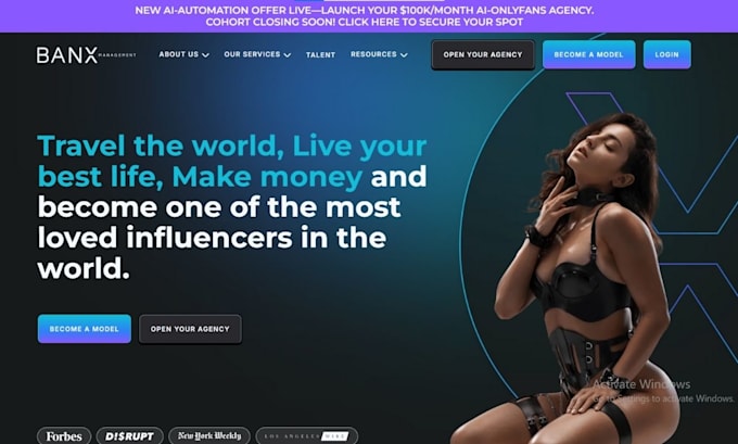 Build onlyfans agency website onlyfans modelling website, fan