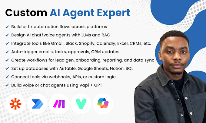 build custom ai agents using copilot, zapier, power automate, make,