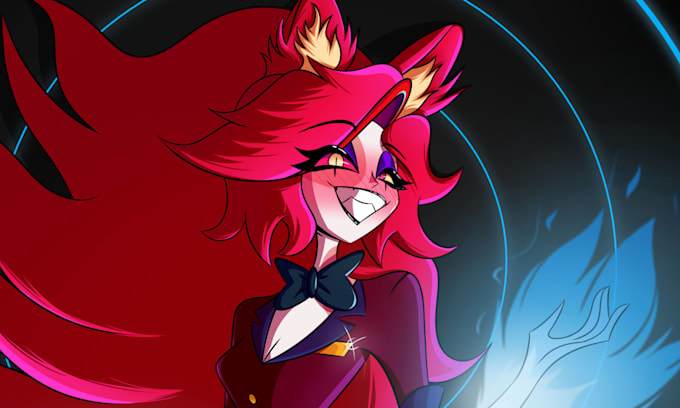 draw your oc in the style of helluva boss or hazbin hotel