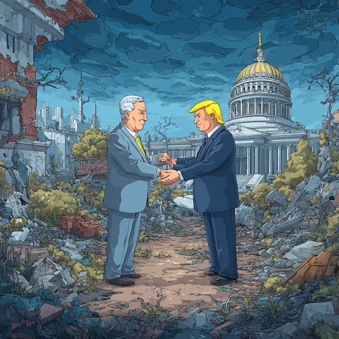 create a political or satirical cartoon