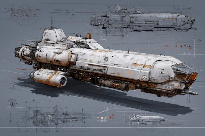 draw you sci fi and spaceship design