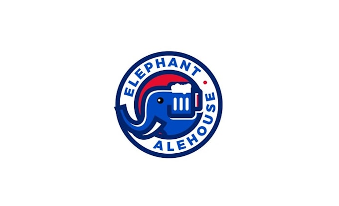 design monogram elephant alehouse logo