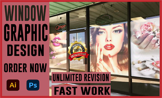 design creative shopfront or storefront window graphics