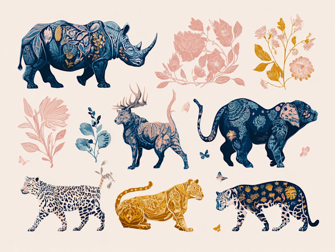 draw botanical and animal designs and patterns for you