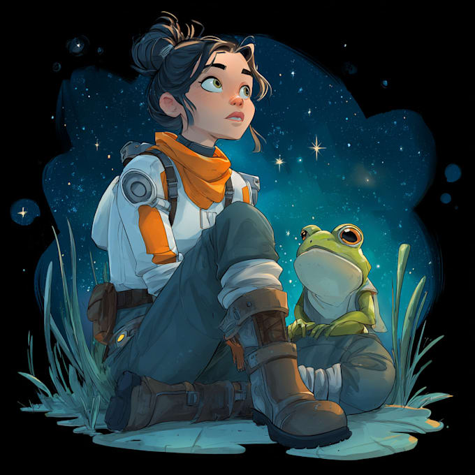 create dnd character art and sci fi concept art