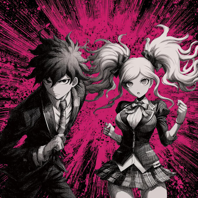 draw danganronpa style oc with personality, expression