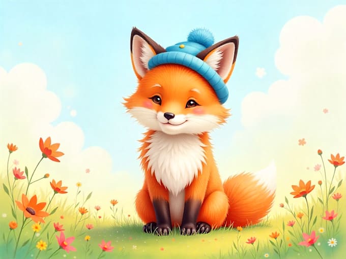 make a digital watercolor character art or furry