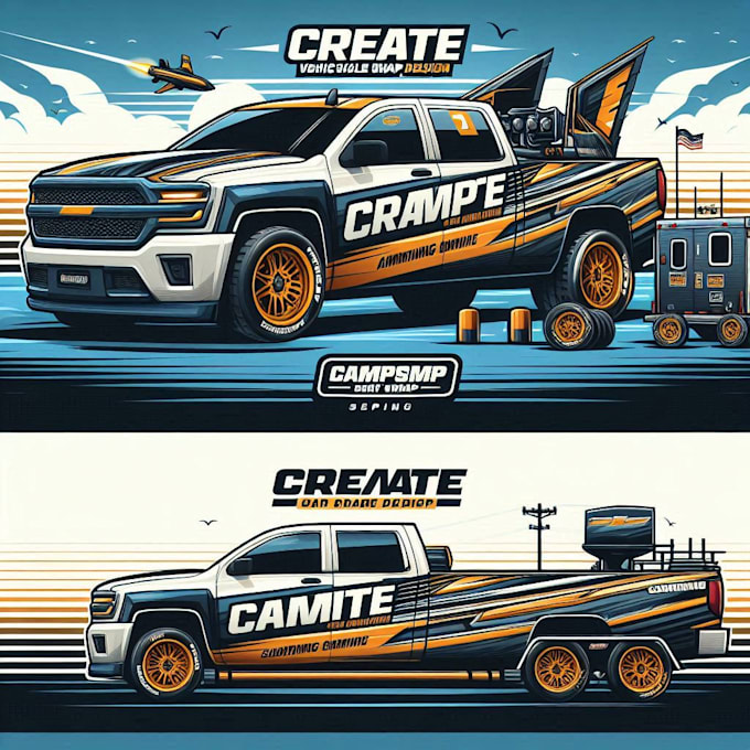 create professional vehicle wrap design, boat wrap, car wrap
