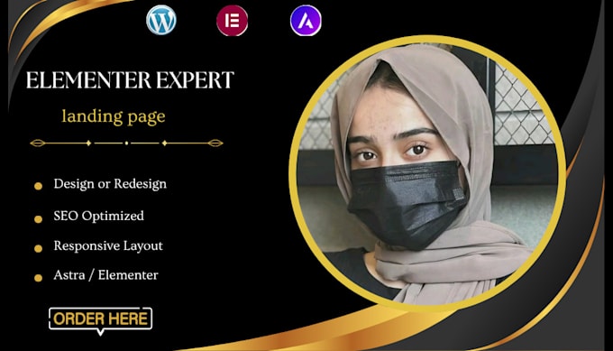 create or redesign a responsive wordpress landing page using elementor