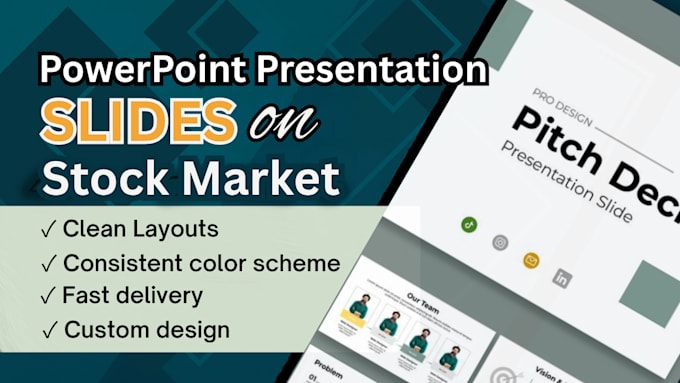 design trading and stock market presentation slides, financial pitch deck