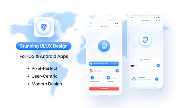 creative mobile app UI UX design with clickable prototype