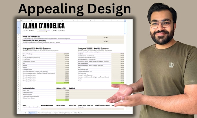 design visually appealing, branded google sheets