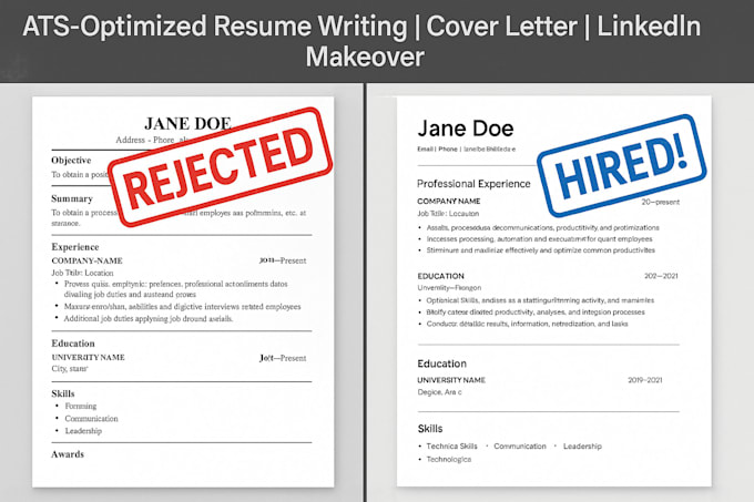 craft ats optimized resumes, cover letters and linkedin makeovers
