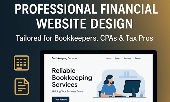 design bookkeeping website income tax website finance website accounting website