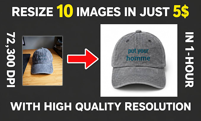 increase resolution 300 dpi, resize photo, crop image and resize image