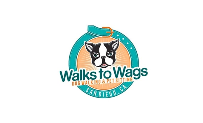 design attractive dog walking service logo