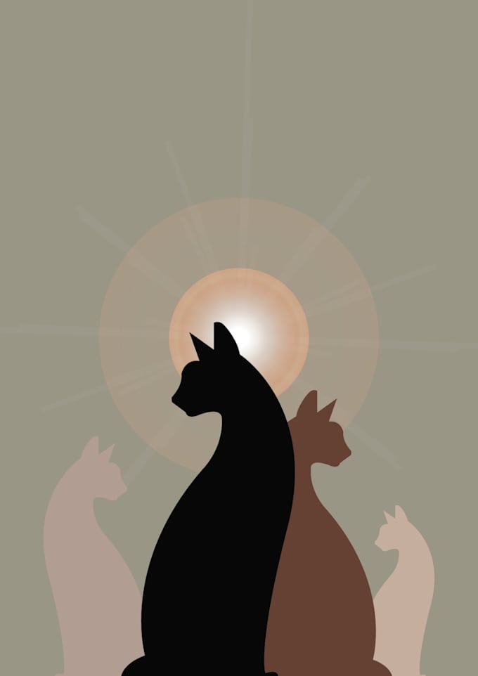 create minimal cat abstract art