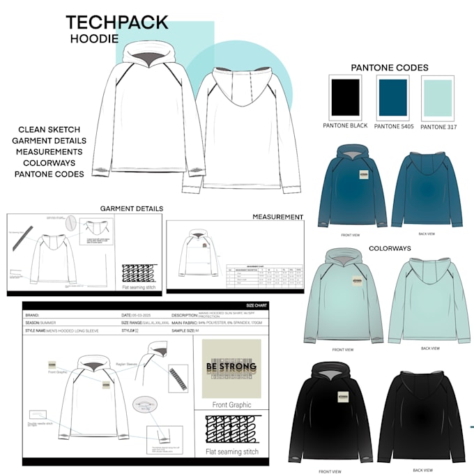 Create professional fashion tech pack and technical drawings by ...