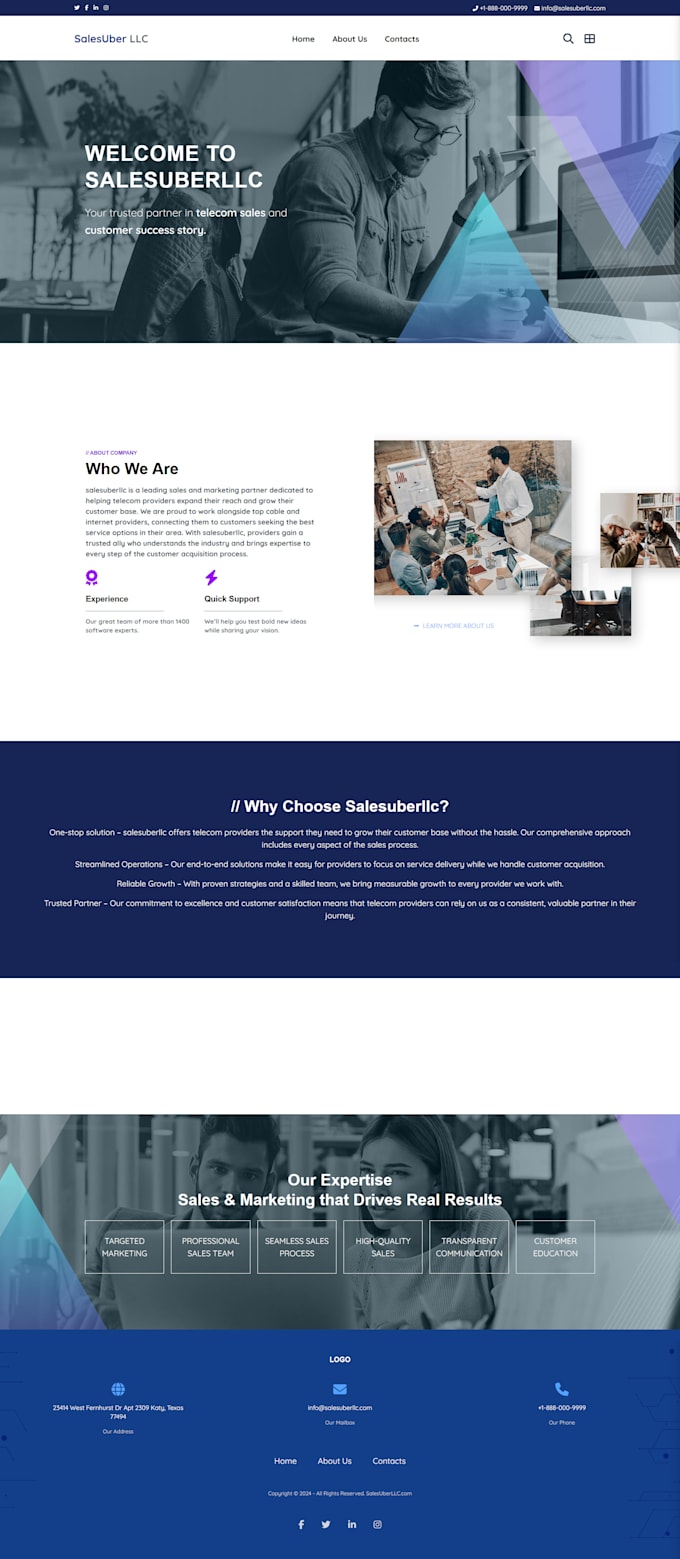 design a modern react sales website with UI animations