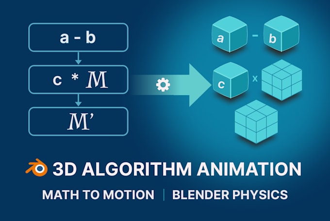 visualize complex logic or mathematical algorithms using 3d animation