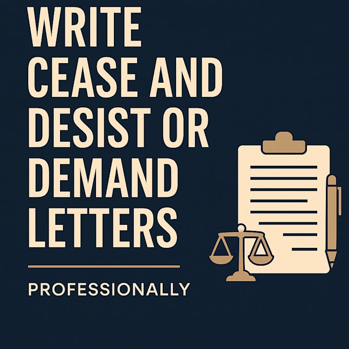 write professional cease and desist or demand letters
