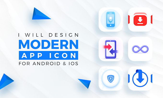 design unique flat or 3d app icons for mobile apps