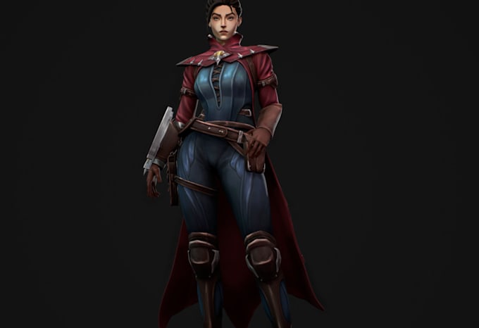 port 3d low poly dnd game model, modular character, cyber punk,  sci fi model