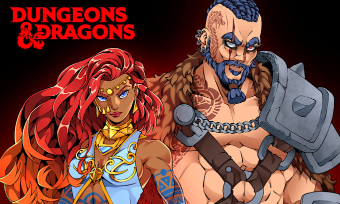 draw dnd character art, fantasy illustration, and dnd party