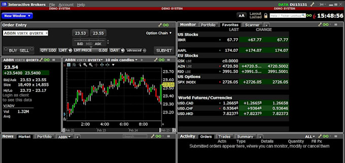 build an python trading bot for automated trading via ibkr tws or gateway, api