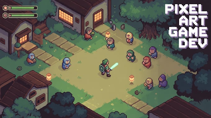 create pixel art games, unity pixel games, retro or top down games