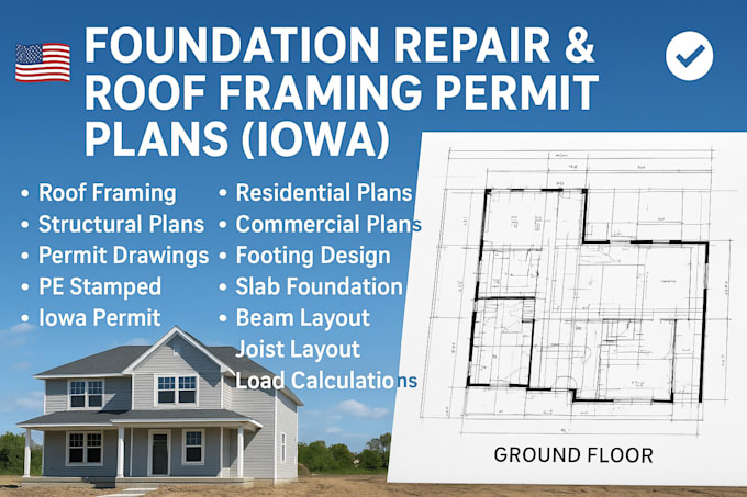 provide foundation repair roof framing permit plan iowa permit