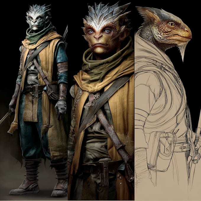 create realistic character and creature concept art