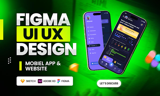 do UI UX design, mobile app or website UI UX design in figma