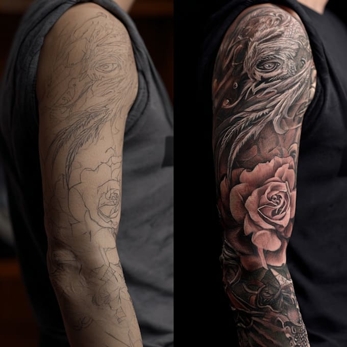 create a tattoo design of tattoo sleeve