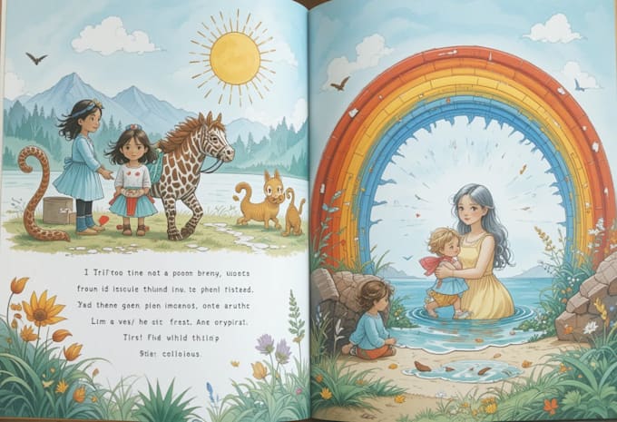 draw children book pages based on real people