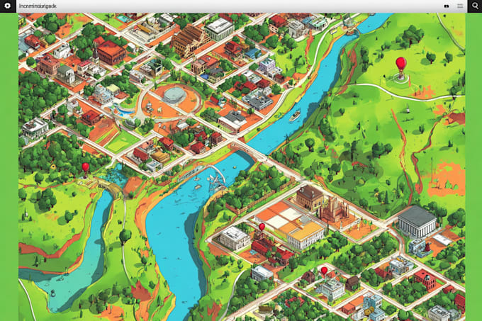 create vector map, city map, site map, event map in illustrator