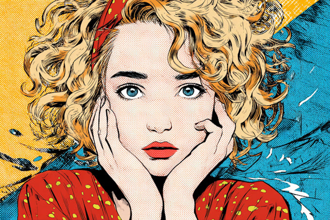 Create a bold pop art or comic style portrait by Yolanurie | Fiverr