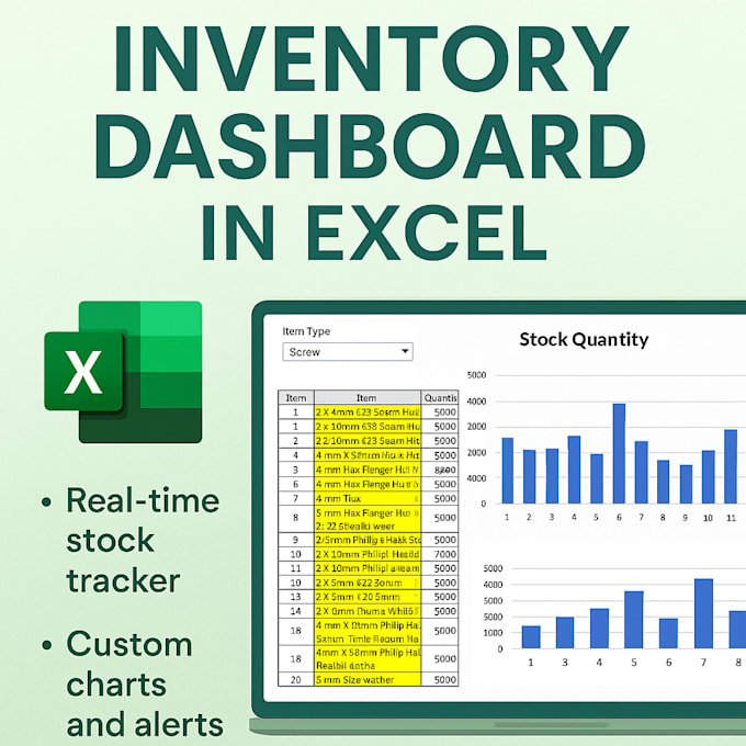 create excel inventory tracker with charts and alerts
