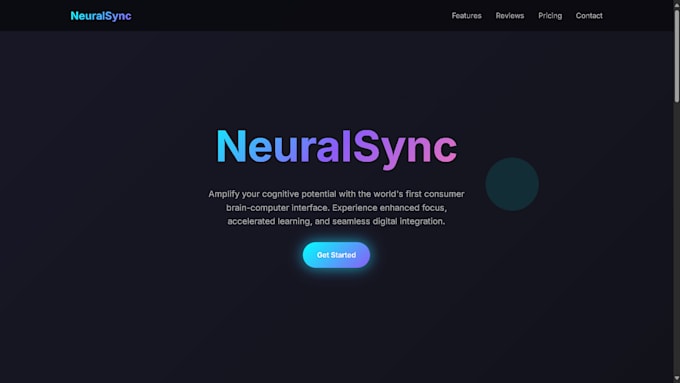 a futuristic animated landing page using HTML and CSS