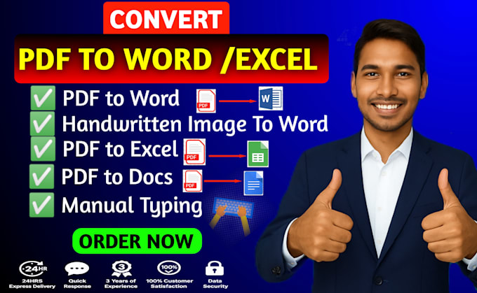 convert PDF scanned , files or images to word or excel manually
